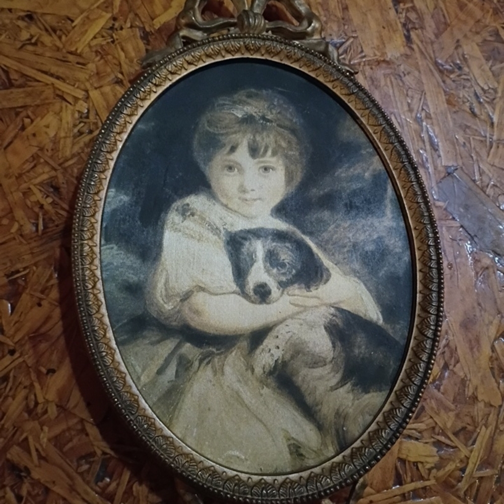 Vintage Jane Bowles Print With Vintage Frame 11 X 7